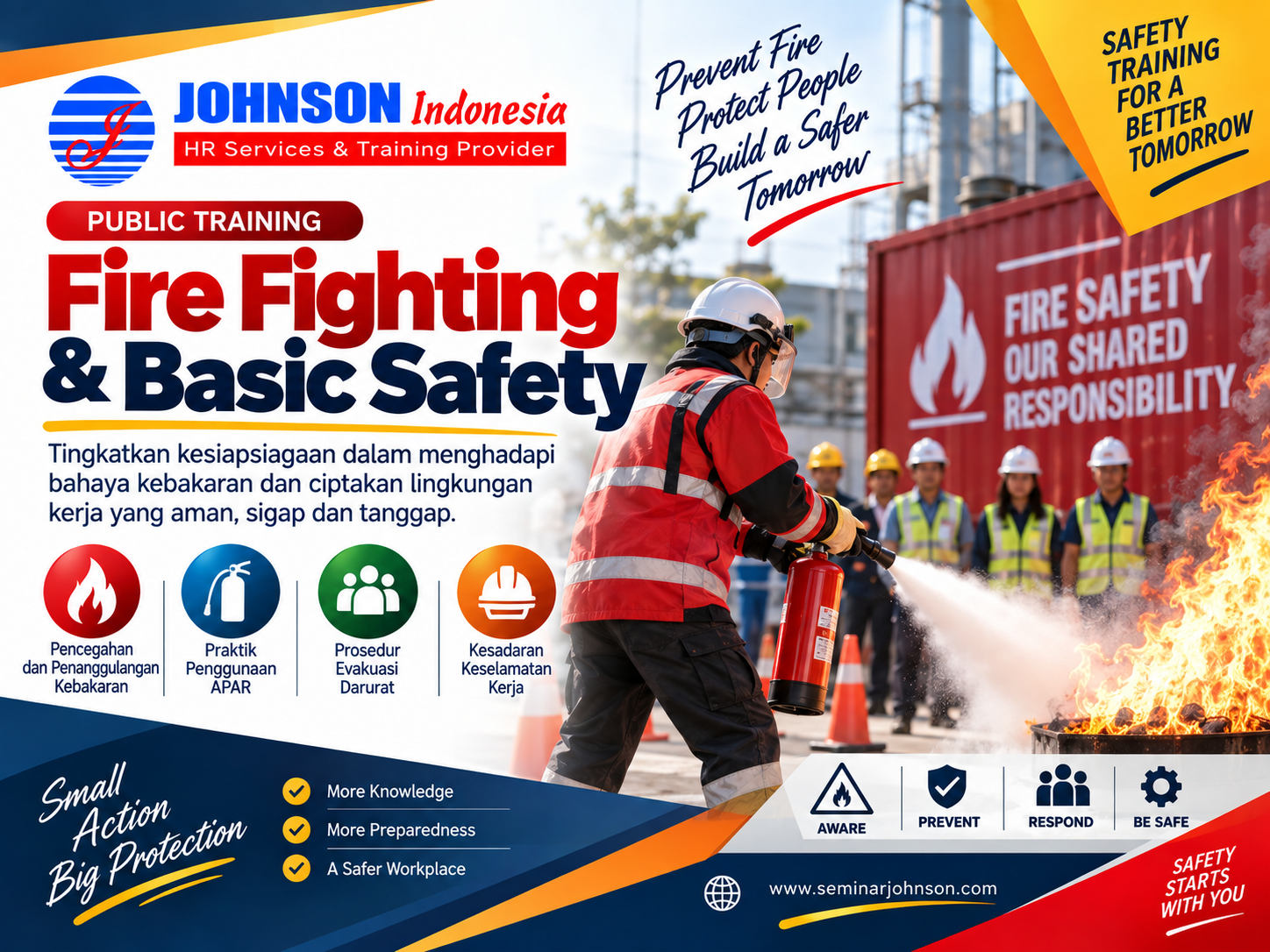= Training Fire Figthing & Basic Safety Johnson Indonesia