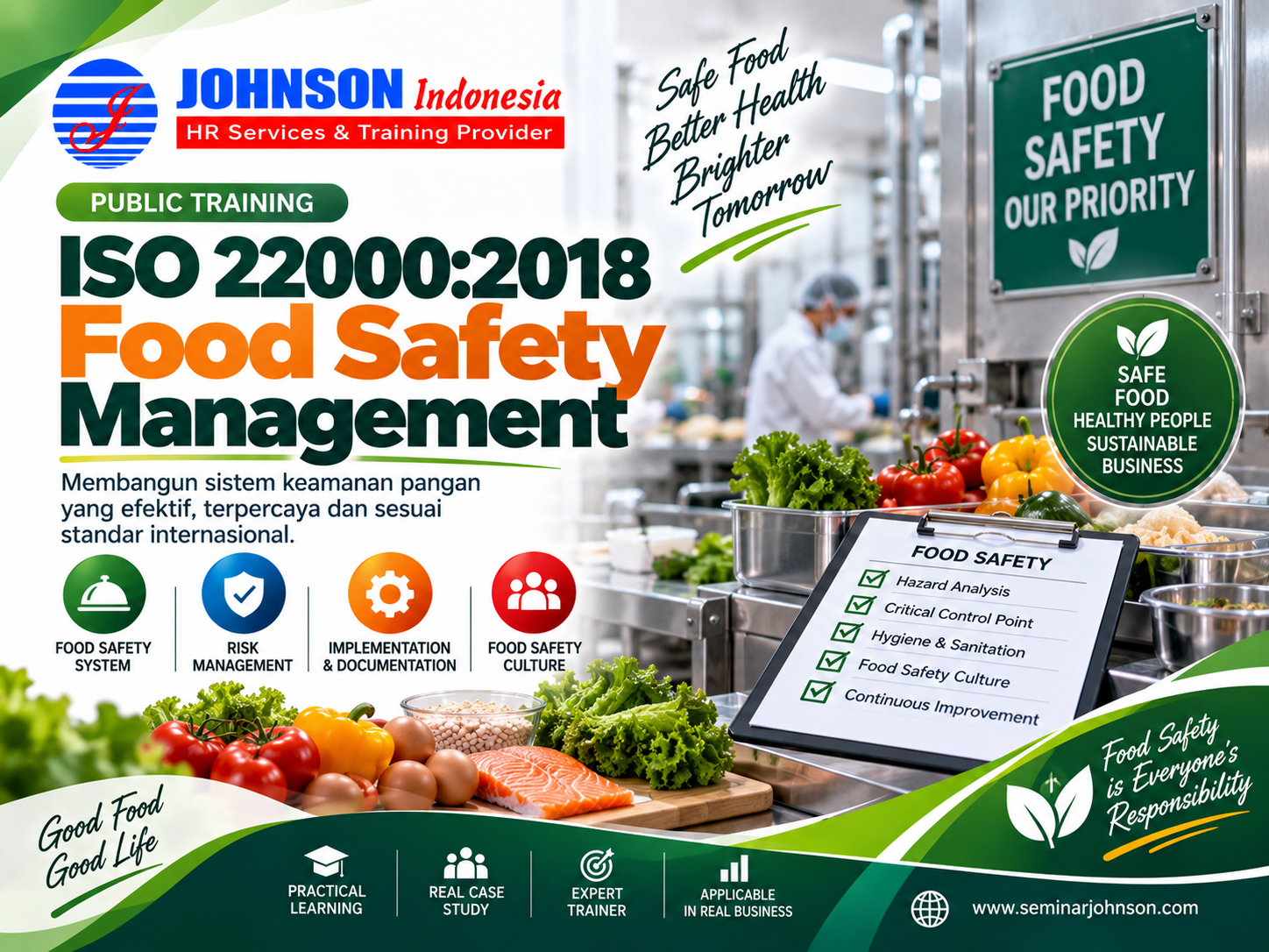 = Training ISO 22000:2018 Food Safety Management Johnson Indonesia
