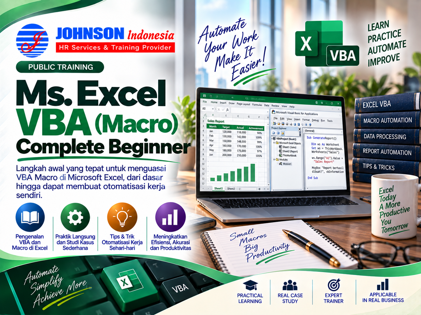  = Training Ms. Excel VBA (Macro) Complete Beginner Johnson Indonesia